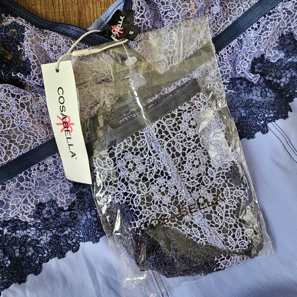 NWT!! 2PC Set! Cosabella Veneto Babydoll (S) & G-String (OS), Blue - Picture 13 of 15